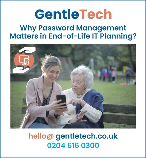 GentleTech provides secure password management solutions to safeguard digital assets during end-of-life planning.